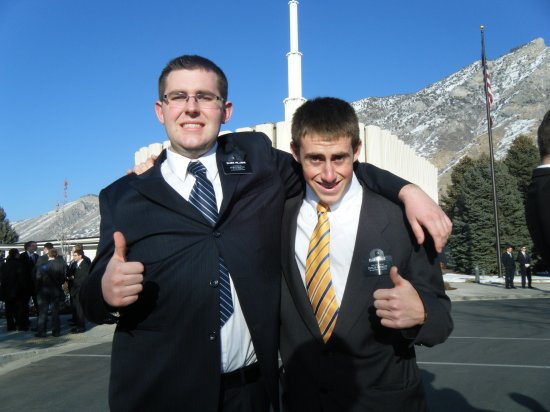 Elder Hillman (off to Chile - concepcion Mission) & Elder Hale - Provo Temple Grounds Elder Hillman (off to Chile - concepcion Mission) & Elder Hale - Provo Temple Grounds